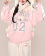 復古撞色長袖針織衫