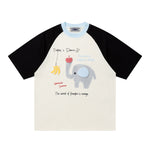 재미있는 컬러 블록 반팔 셔츠