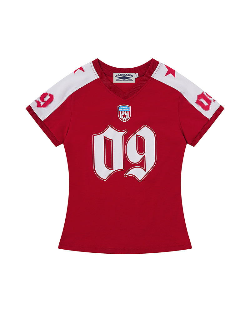 V-neck printed short sleeve