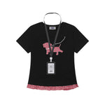 Spliced design short sleeves (women's)