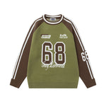 Contrast color pullover sweater