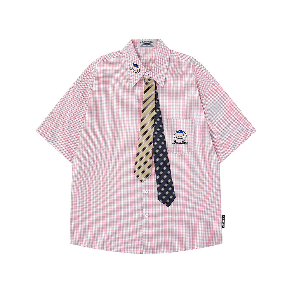 復古卡通短袖襯衫