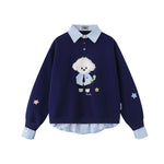 Bear embroidered two-piece sweatshirt