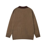 컬러블록 꽃 자수 스웨터