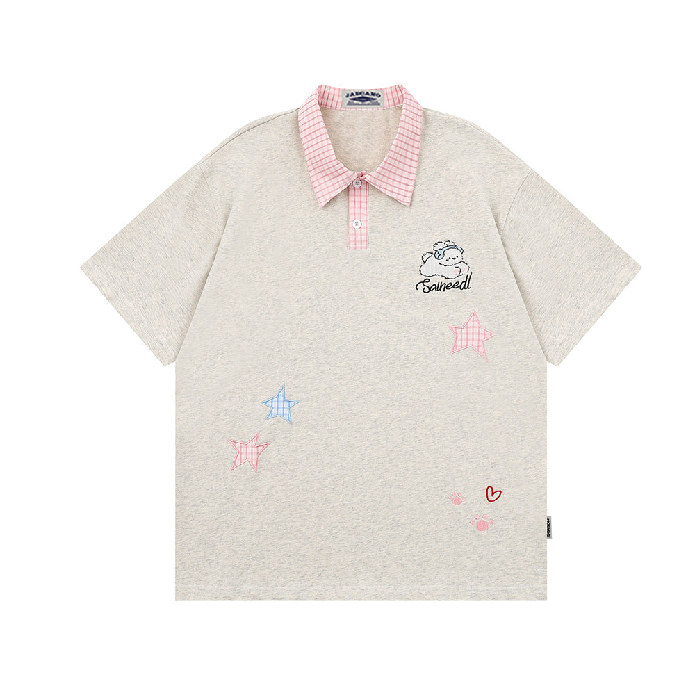 패치워크 별 반팔 티셔츠