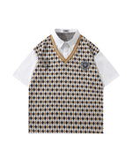 Faux Two-Piece Tie Short Sleeve