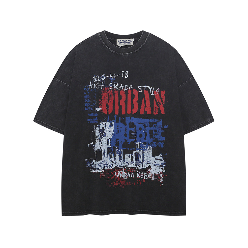 Retro print short sleeves