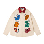 Fun color-block long-sleeved shirt