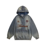 刺綉牛仔連帽衛衣