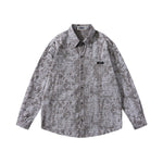 ripped plaid long-sleeved shirt