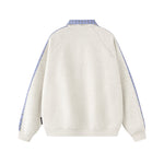 embroidered paneled lapel jacket