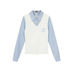 Fake two-piece long-sleeved shirt (women's)