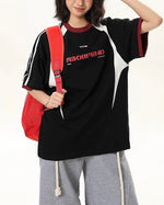 Contrast color letter short sleeves