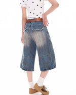 retro simple denim shorts