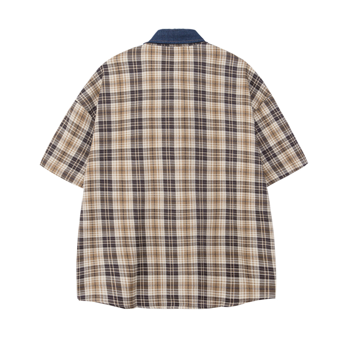 Simple plaid short-sleeved shirt