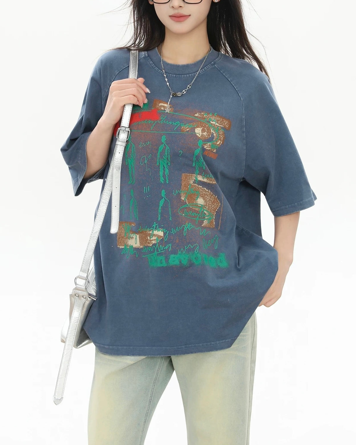 Fun pattern short sleeves