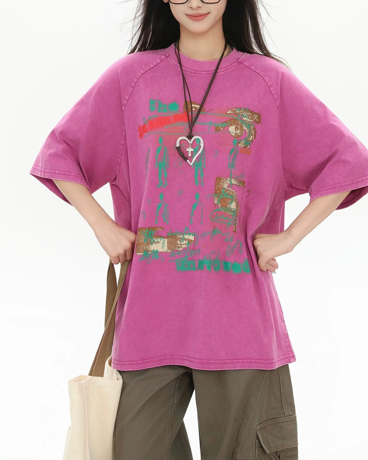 Fun pattern short sleeves