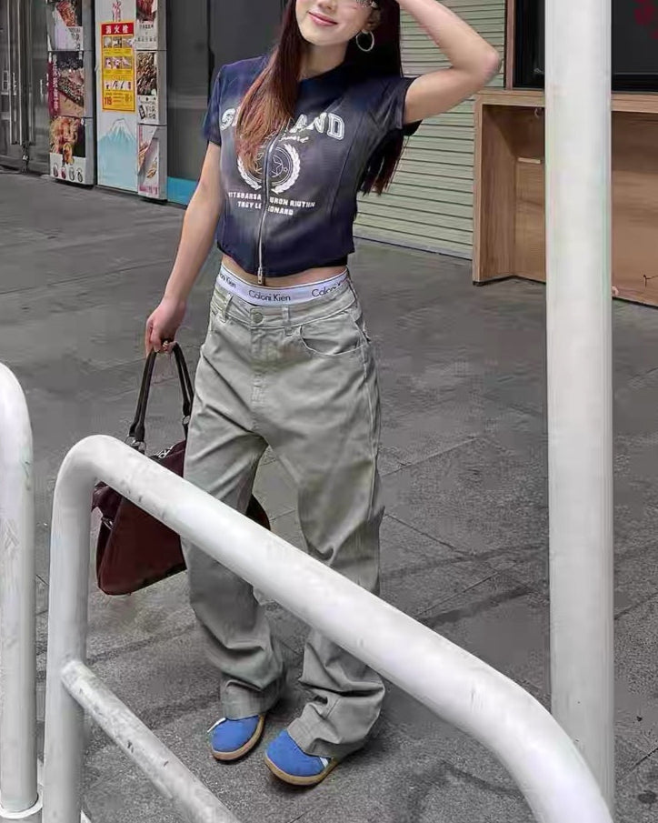 레트로 워시드 반팔 (여성용)