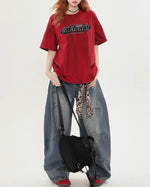 Tie-dye embroidered short sleeves