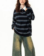 黑白條紋休閑衛衣