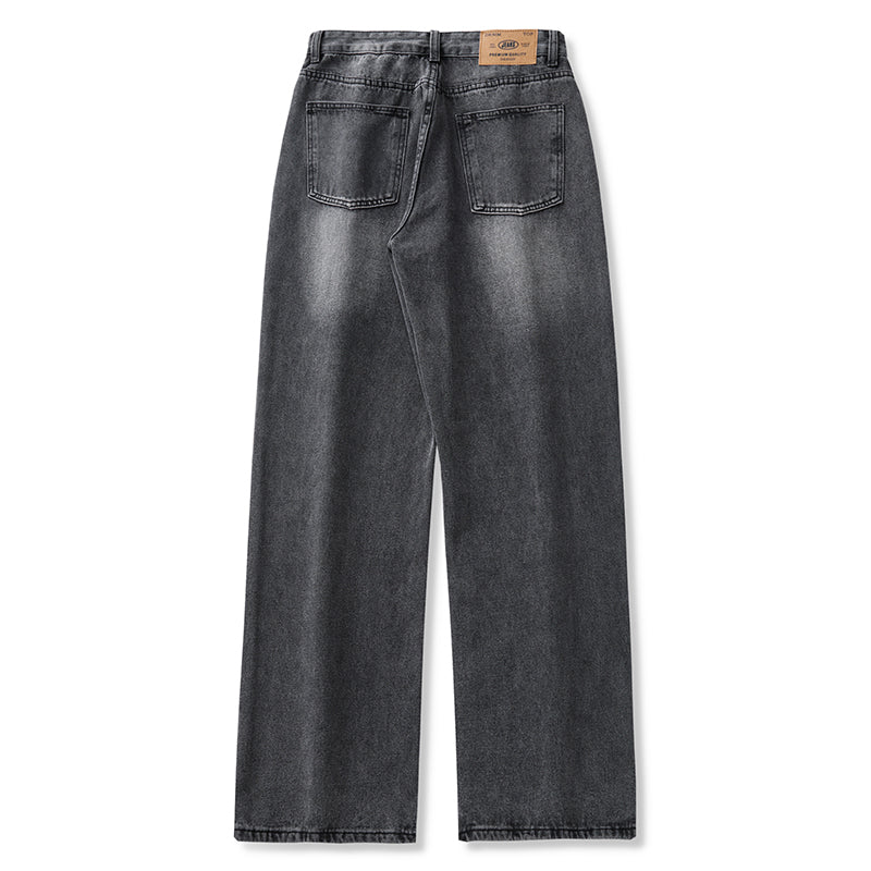 Dark gray straight jeans