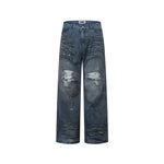水洗破洞牛仔褲