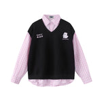 復古拼接假兩件衛衣