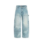 水洗直筒牛仔褲