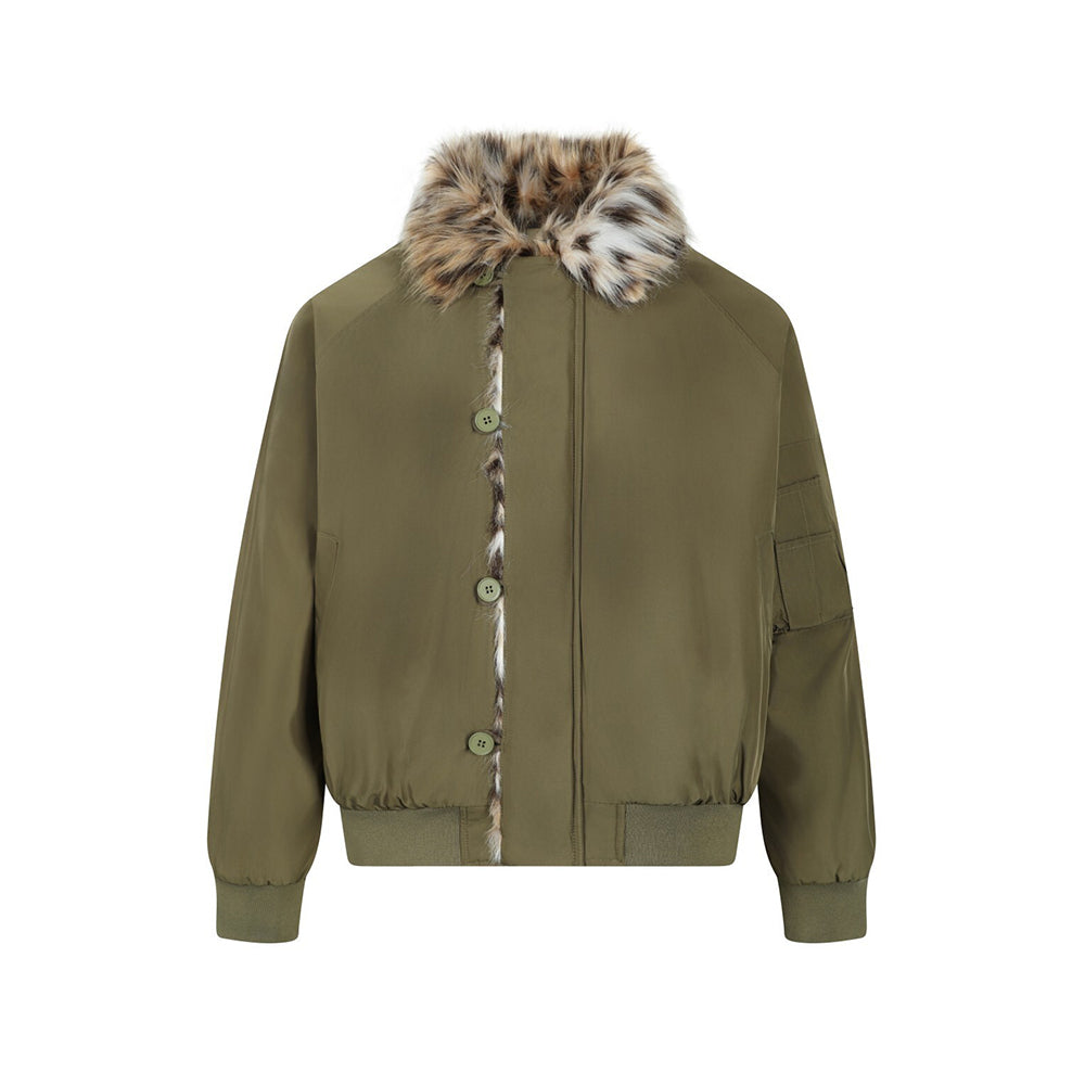 Patchwork cotton-padded jacket