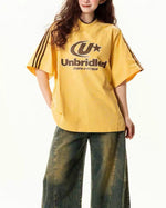 Retro contrast short sleeves