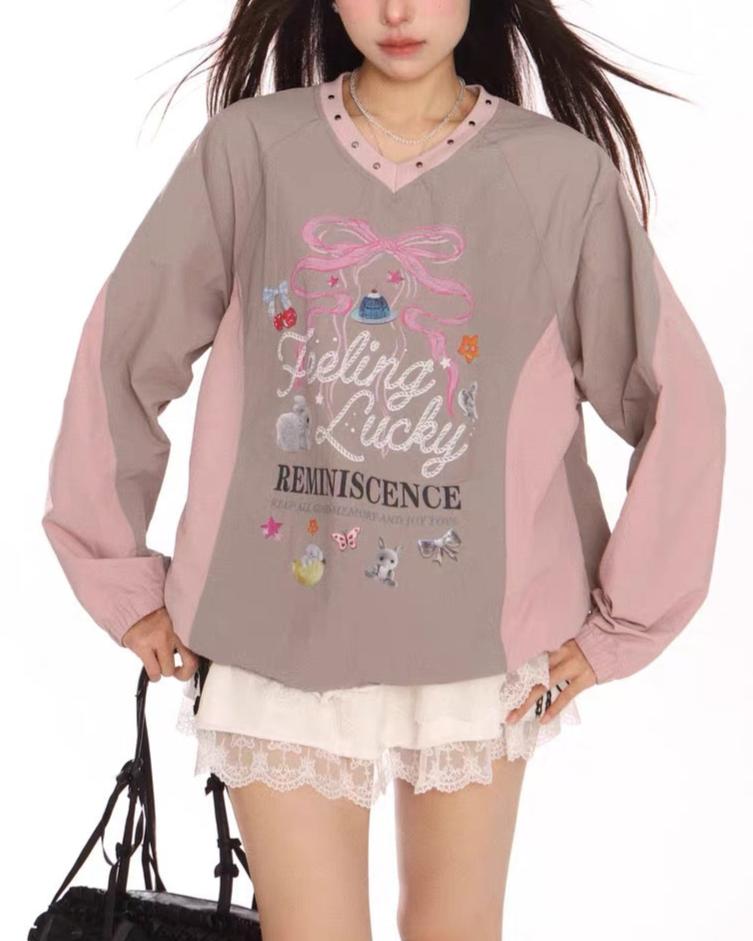 Retro sweet printed long sleeves (women's style)