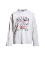 Retro distressed printed long-sleeved shirt