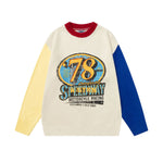 Contrast color pullover sweater