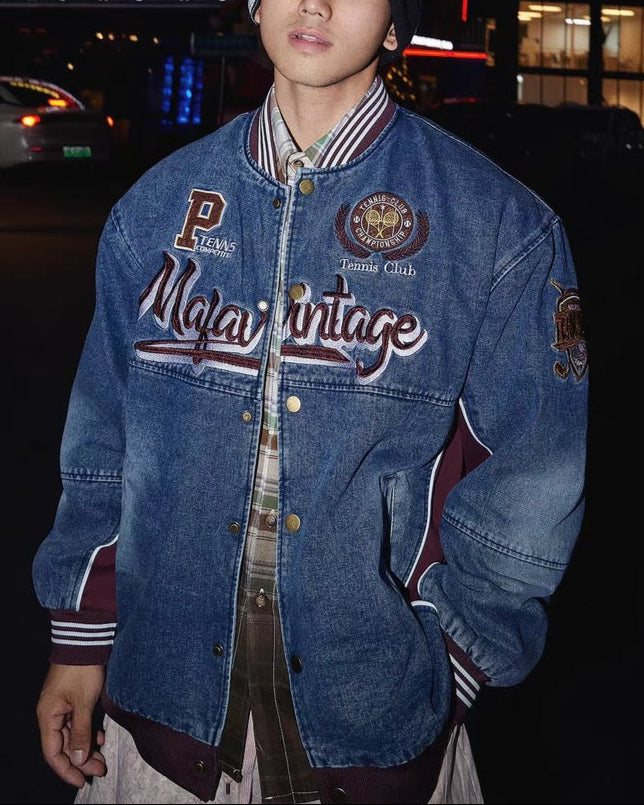 vintage embroidered denim jacket