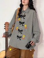 復古蝴蝶結長袖襯衫