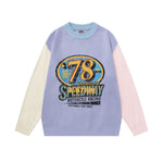 Contrast color pullover sweater