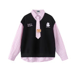 復古拼接假兩件衛衣