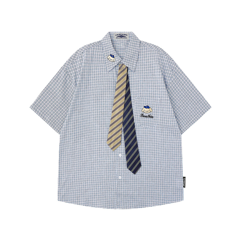 復古卡通短袖襯衫