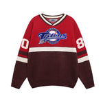 復古拼色針織衫