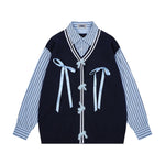 Fake two-piece striped sweater