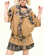 Retro off-shoulder short sleeves