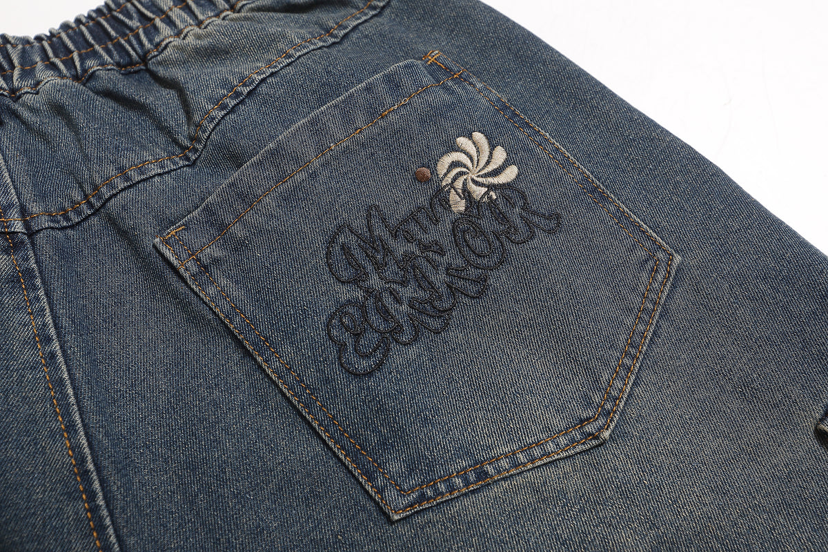 American vintage embroidered jeans