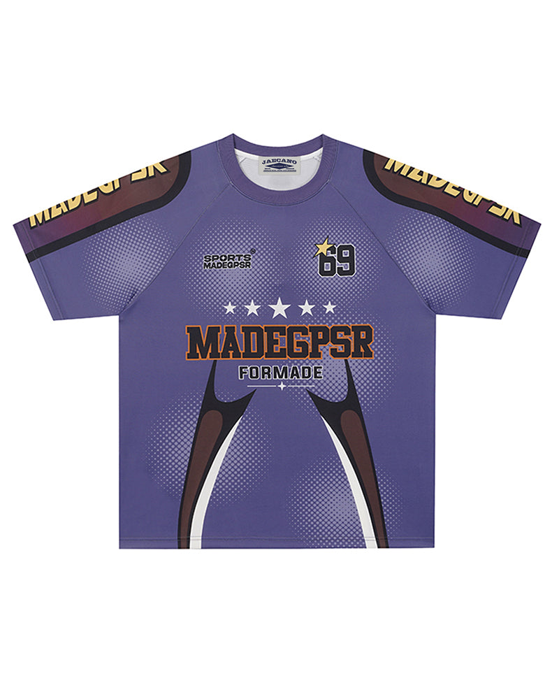 Color-block athletic short-sleeve top