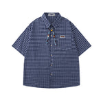 格紋短袖襯衫