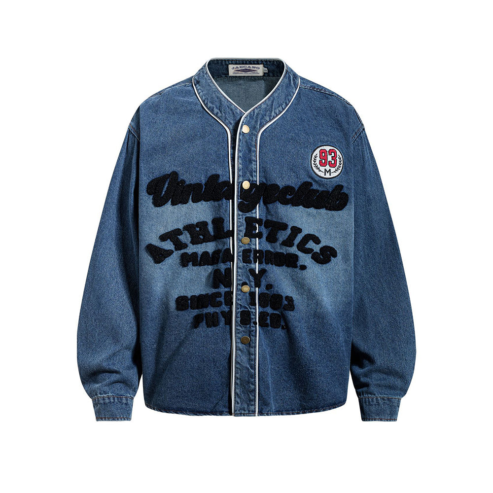 Washed letter jacket