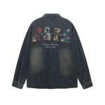 Washed colored denim shirt