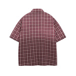 Gradient plaid short-sleeved shirt