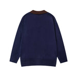 컬러블록 꽃 자수 스웨터