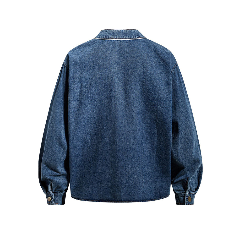 Washed letter jacket