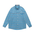 embroidered paneled long-sleeved shirt